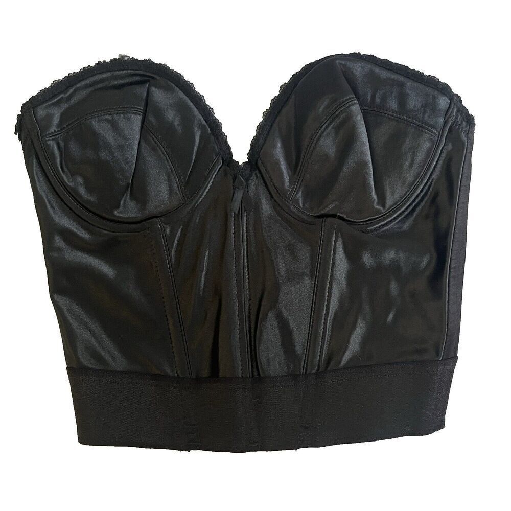 Vintage Victorias Secret Bustier Women 36B Black Bustier Wired Long Line 90s Y2k